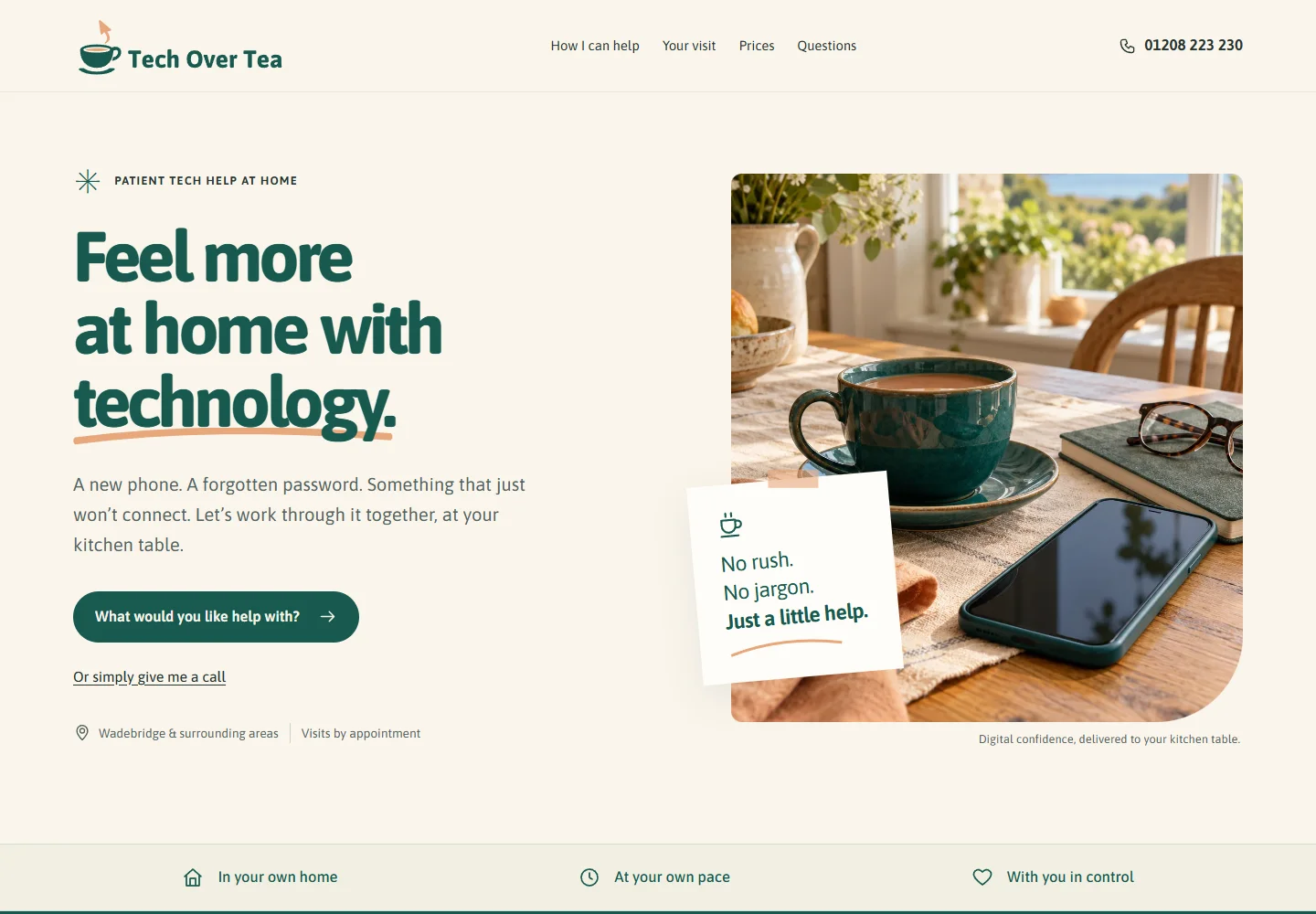 Tech Over Tea website on a desktop